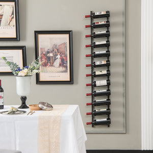 NNECW Rust-proof Metal Wall Mounted Wine Rack for 6/9/12 Bottles-12 Bottles