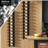 NNECW Rust-proof Metal Wall Mounted Wine Rack for 6/9/12 Bottles-12 Bottles