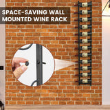 NNECW Rust-proof Metal Wall Mounted Wine Rack for 6/9/12 Bottles-12 Bottles