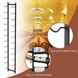 NNECW Rust-proof Metal Wall Mounted Wine Rack for 6/9/12 Bottles-12 Bottles