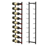 NNECW Rust-proof Metal Wall Mounted Wine Rack for 6/9/12 Bottles-9 Bottles