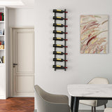 NNECW Rust-proof Metal Wall Mounted Wine Rack for 6/9/12 Bottles-9 Bottles