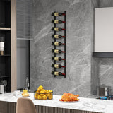 NNECW Rust-proof Metal Wall Mounted Wine Rack for 6/9/12 Bottles-9 Bottles