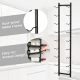 NNECW Rust-proof Metal Wall Mounted Wine Rack for 6/9/12 Bottles-9 Bottles