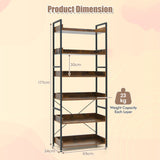 NNECW 6-Tier ndustrial Bookcase with Metal Frame for Garage/Living Room