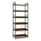 NNECW 6-Tier ndustrial Bookcase with Metal Frame for Garage/Living Room