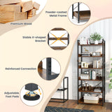 NNECW 6-Tier ndustrial Bookcase with Metal Frame for Garage/Living Room