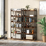 NNECW 6-Tier ndustrial Bookcase with Metal Frame for Garage/Living Room