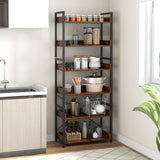 NNECW 6-Tier ndustrial Bookcase with Metal Frame for Garage/Living Room