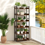 NNECW 6-Tier ndustrial Bookcase with Metal Frame for Garage/Living Room