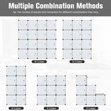 NNECW 16-Cube Storage Organizer with 16 Doors & 2 Hanging Rods for Clothes