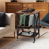 NNECW 3-tier Rolling Stand with 3 Dividers and Steel Frame for Living Room/Office