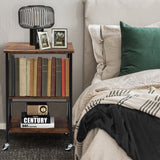 NNECW 3-tier Rolling Stand with 3 Dividers and Steel Frame for Living Room/Office