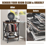 NNECW 3-tier Rolling Stand with 3 Dividers and Steel Frame for Living Room/Office