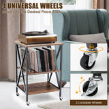 NNECW 3-tier Rolling Stand with 3 Dividers and Steel Frame for Living Room/Office