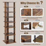 NNECW Wooden Shoe Rack with 8 Levels and Large Capacity for Entry/Living Room-Coffee