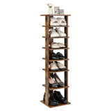 NNECW Wooden Shoe Rack with 8 Levels and Large Capacity for Entry/Living Room-Coffee