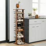 NNECW Wooden Shoe Rack with 8 Levels and Large Capacity for Entry/Living Room-Coffee