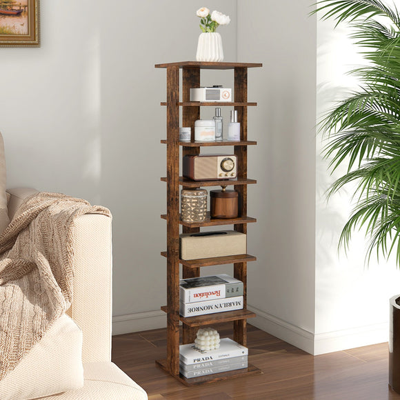 NNECW Wooden Shoe Rack with 8 Levels and Large Capacity for Entry/Living Room-Coffee