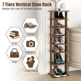 NNECW Wooden Shoe Rack with 8 Levels and Large Capacity for Entry/Living Room-Coffee