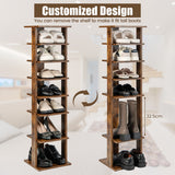 NNECW Wooden Shoe Rack with 8 Levels and Large Capacity for Entry/Living Room-Coffee