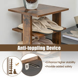 NNECW Wooden Shoe Rack with 8 Levels and Large Capacity for Entry/Living Room-Coffee