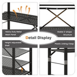 NNECW 5-Tier Folding Storage Shelves with Wheels for Garage & Kitchen