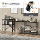 NNECW 5-Tier Folding Storage Shelves with Wheels for Garage & Kitchen