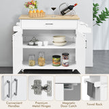 NNECW Portable Kitchen Island with Lockable Rubber Casters for Kitchen