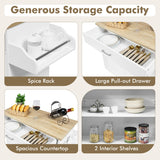 NNECW Portable Kitchen Island with Lockable Rubber Casters for Kitchen