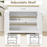 NNECW Portable Kitchen Island with Lockable Rubber Casters for Kitchen