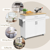 NNECW Portable Kitchen Island with Lockable Rubber Casters for Kitchen