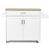 NNECW Portable Kitchen Island with Lockable Rubber Casters for Kitchen