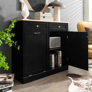 NNECW Kitchen Trash Can with Adjustable Shelf for Kitchen