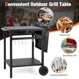 NNECW Movable Double-Shelf Dining Cart Table with Folding Tabletop