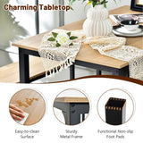 NNECW Space-saving Dining Table Set for 4 with 2 Benches for Kitchen-Natural