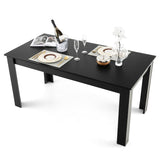 NNECW 160 CM Modern Dining Table with Sturdy L-shaped Legs-Black
