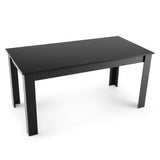 NNECW 160 CM Modern Dining Table with Sturdy L-shaped Legs-Black