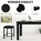 NNECW 160 CM Modern Dining Table with Sturdy L-shaped Legs-Black