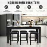 NNECW 160 CM Modern Dining Table with Sturdy L-shaped Legs-Black
