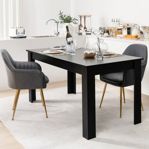NNECW 160 CM Modern Dining Table with Sturdy L-shaped Legs-Black
