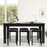 NNECW 160 CM Modern Dining Table with Sturdy L-shaped Legs-Black