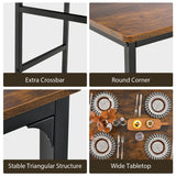 NNECW 4-Piece Dining Table and Chair Set with Metal Frame and Storage Rack for Dining