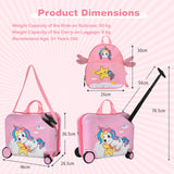 NNECW 2 PC Kids Luggage Set with Spinner Wheels -Pink