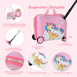 NNECW 2 PC Kids Luggage Set with Spinner Wheels -Pink