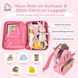 NNECW 2 PC Kids Luggage Set with Spinner Wheels -Pink