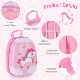 NNECW 2-Piece Carry-on Luggage Set with Spinner Wheels for Children-Cloud-Pink