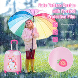 NNECW 2-Piece Carry-on Luggage Set with Spinner Wheels for Children-Cloud-Pink