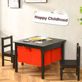 NNECW 2-in-1 Kids Activity Table and Chair Set with Storage-Coffee