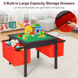 NNECW 2-in-1 Kids Activity Table and Chair Set with Storage-Coffee